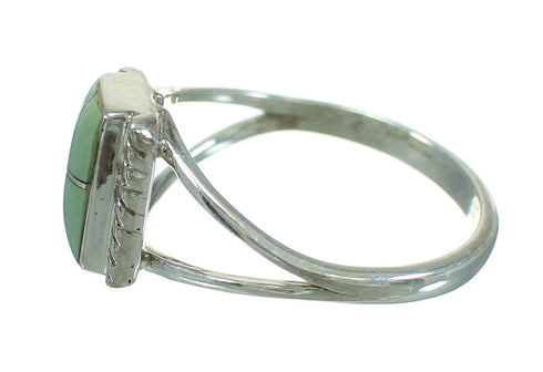 Sterling Silver Turquoise Inlay Southwestern Jewelry Ring Size 6-1/2 AX86491
